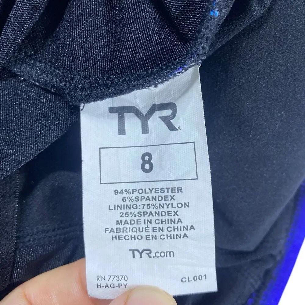 TYR Women DELRAY Aqua ControlFit 1pc SwimSuit - Navy Turquoise‎ - Size 8 - $80